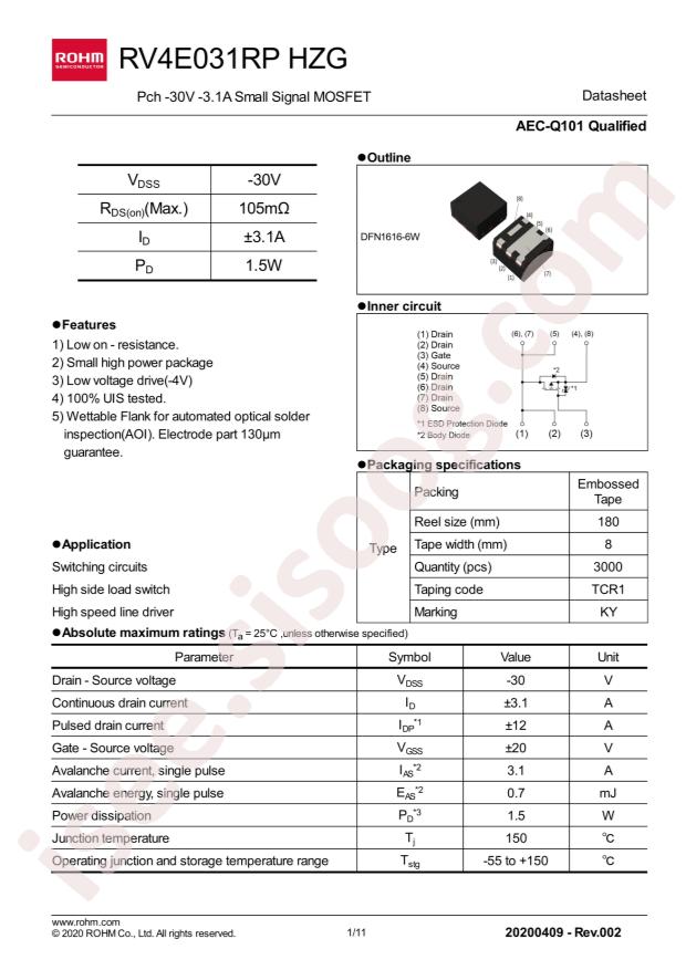 ROHM RV4E031RPHZGTCR1