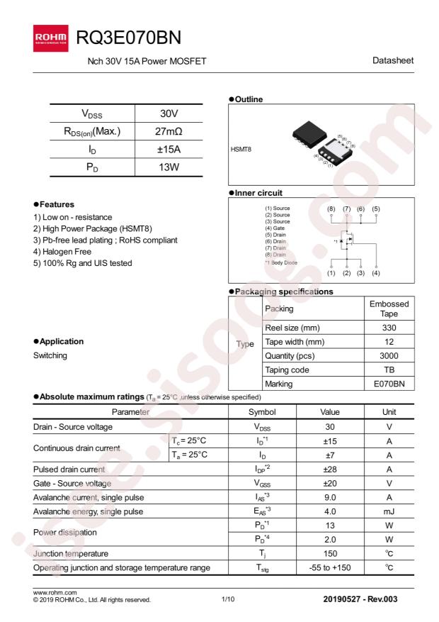 ROHM RQ3E070BNTB