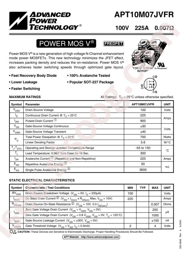 MICROCHIP APT10M07JVFR