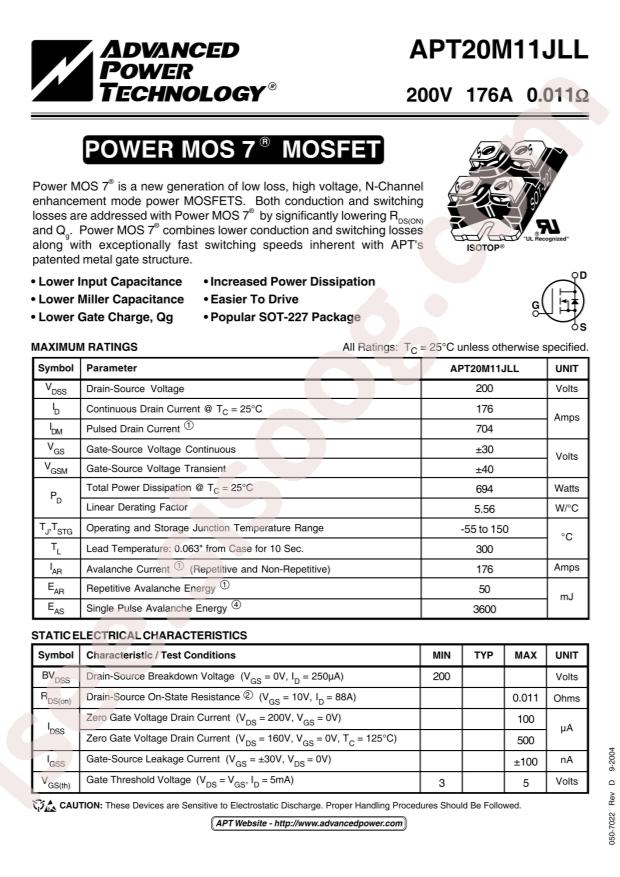 MICROCHIP APT20M34SLLG/TR