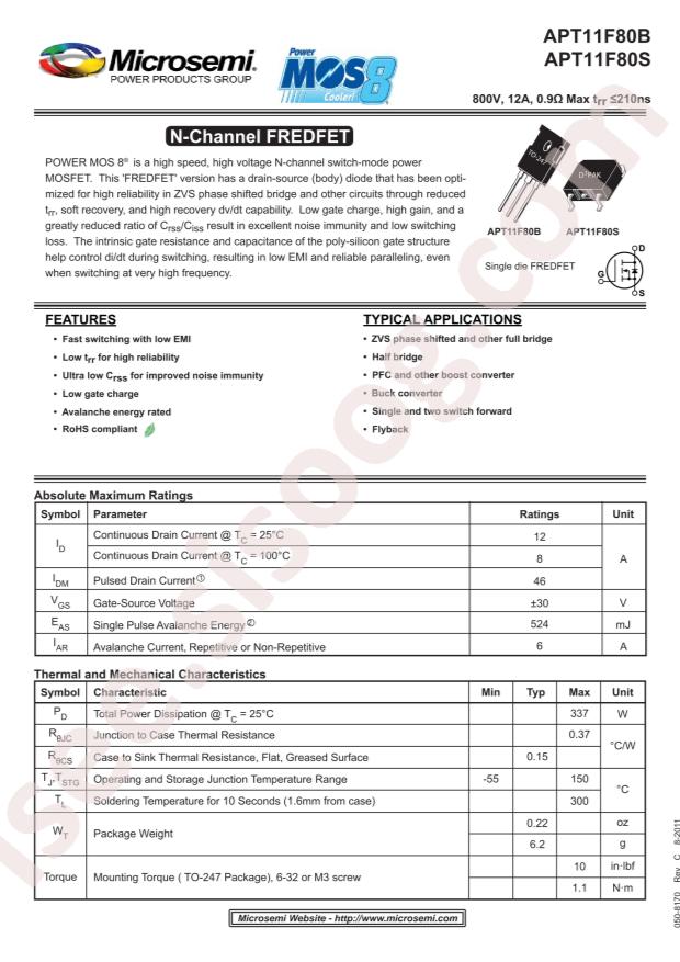MICROCHIP APT8015JVFR