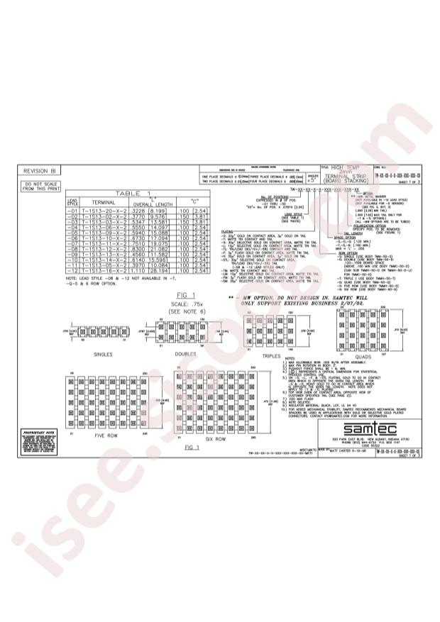 Samtec TW-06-06-L-D-275-160