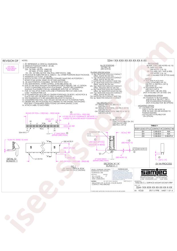 Samtec SSM-107-F-SV-BE-K