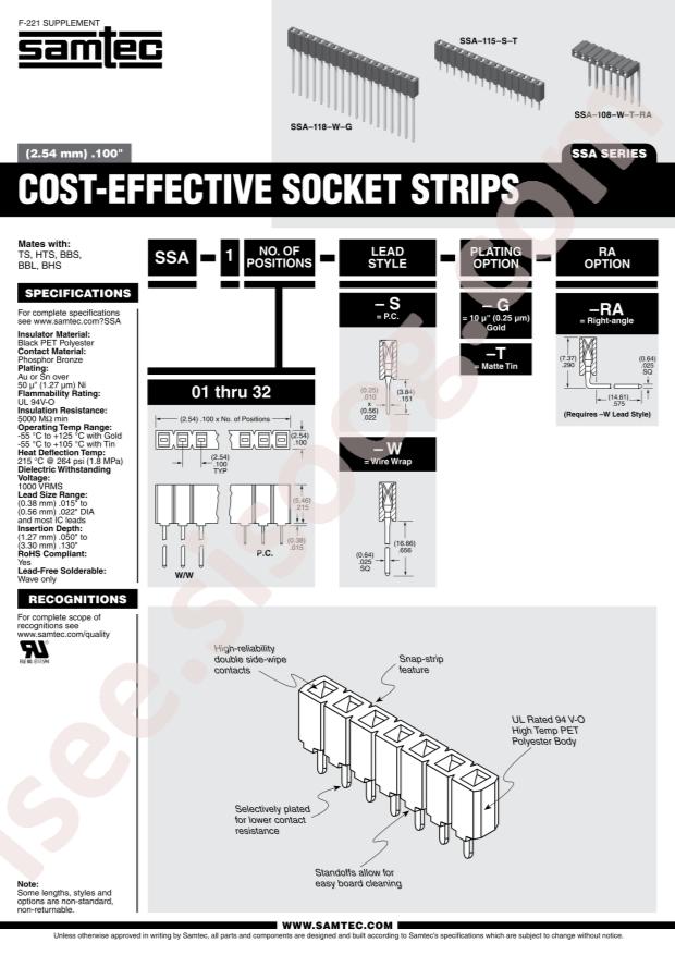 Samtec SSA-122-W-T