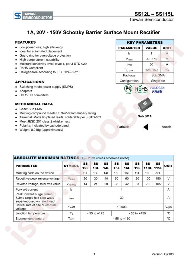 Taiwan Semiconductor SS110L RVG