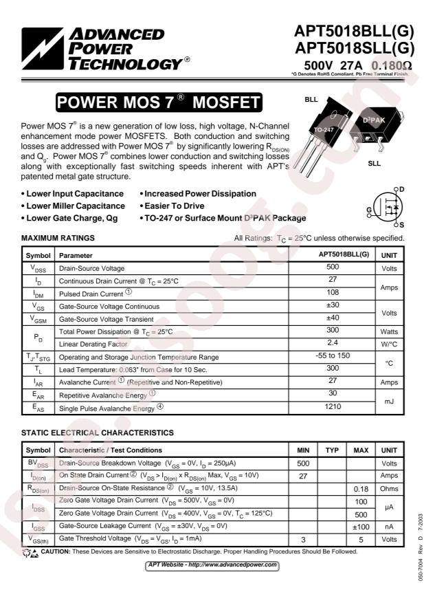MICROCHIP APT5018SLLG/TR