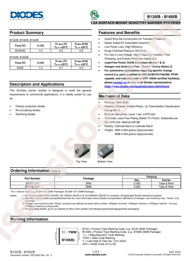 DIODES B120-13-F
