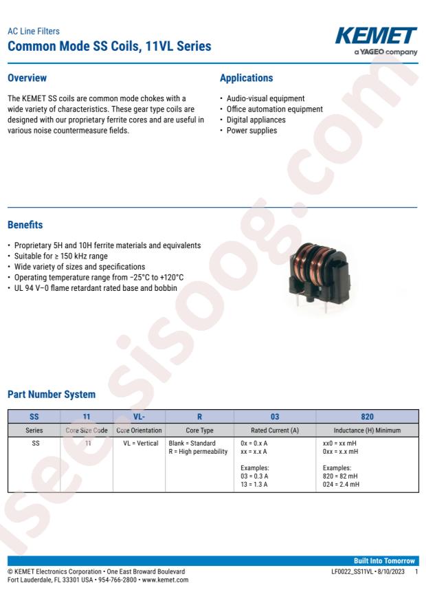 KEMET SS11VL-R13052