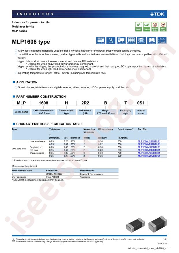 TDK MLP1608H2R2BT0S1