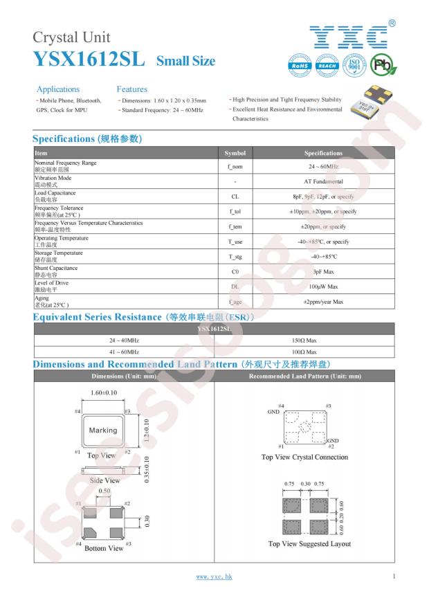 YXC Crystal Oscillators XL4EL89COI-111YLC-24M