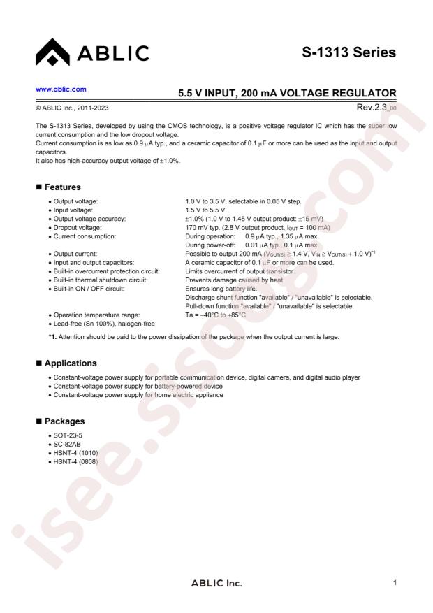 ABLIC S-1313A16-A4T1U3