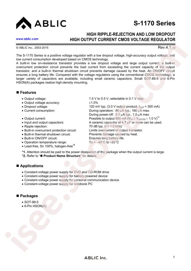 ABLIC S-1170B47UC-OUGTFG