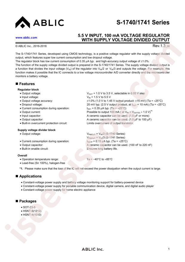 ABLIC S-1740C21-M5T1U4