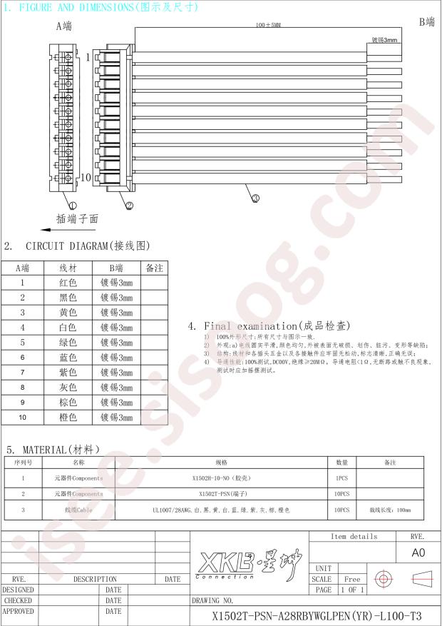 XKB Connection X1502T-PSN-A28RBYWGLPEN(YR)-L100-T3