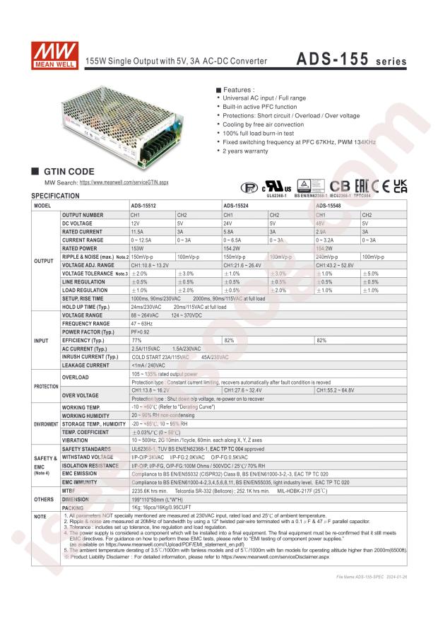 MEAN WELL ADS-15512
