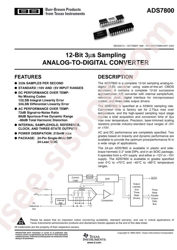 TI ADS7800KP