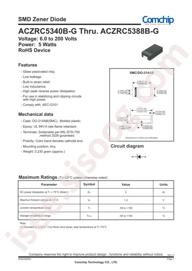 Comchip ACZRC5368B-G