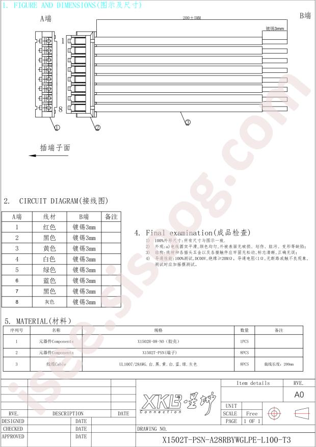 XKB Connection X1502T-PSN-A28RBYWGLPE-L100-T3