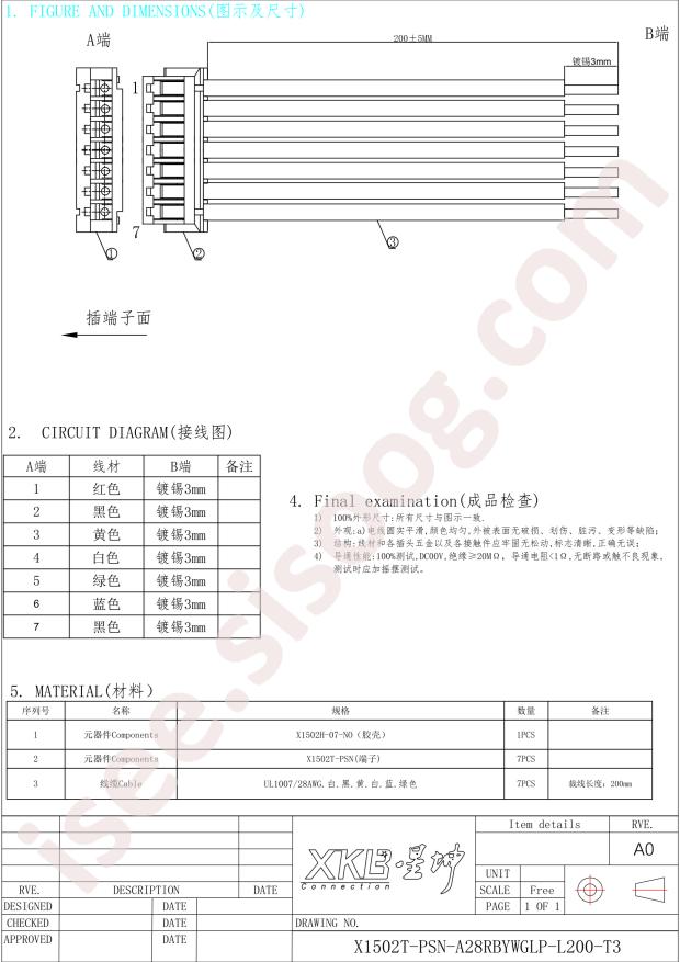 XKB Connection X1502T-PSN-A28RBYWGLP-L200-T3