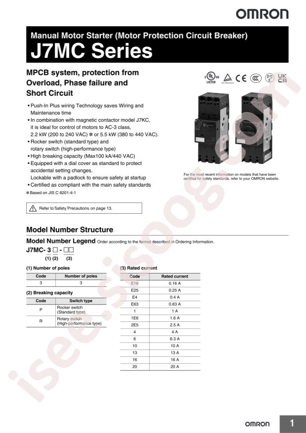 OMRON J7MC-3R-2E5