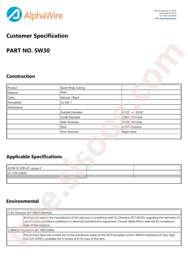 Alpha Wire SW30 NA008