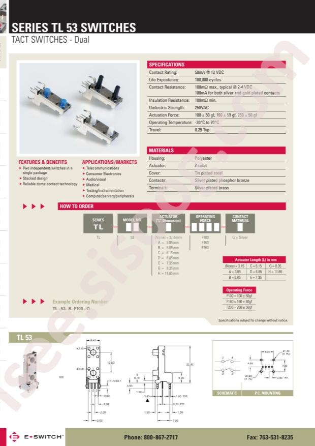 E-Switch TL53F100Q