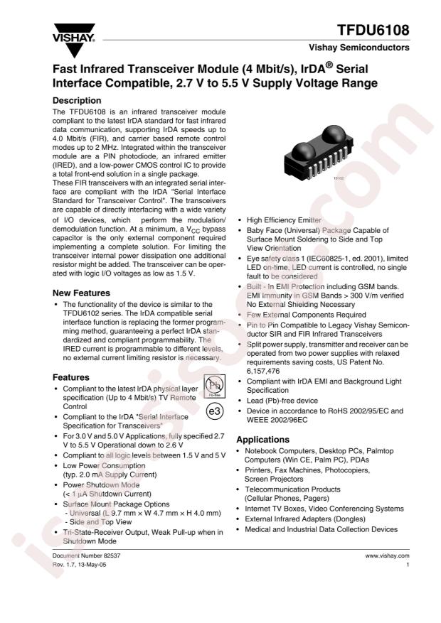VISHAY TFDU6108-TT3