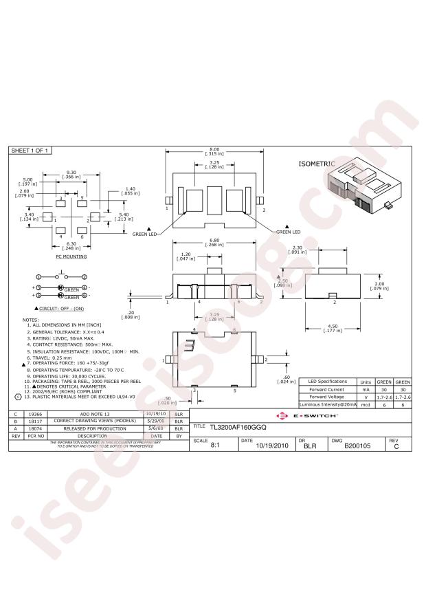 E-Switch TL3200AF160GGQ