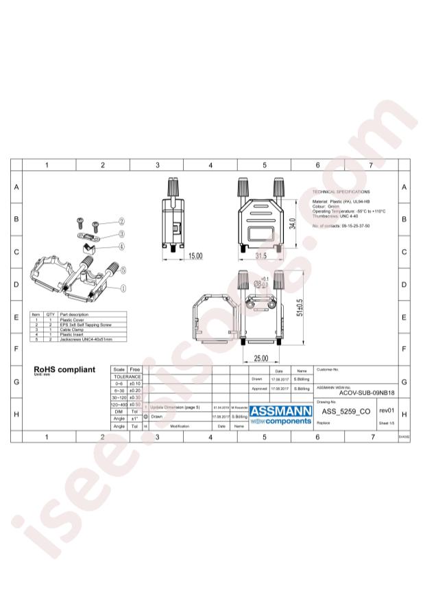 Assmann WSW Components ACOV-SUB-15NB18
