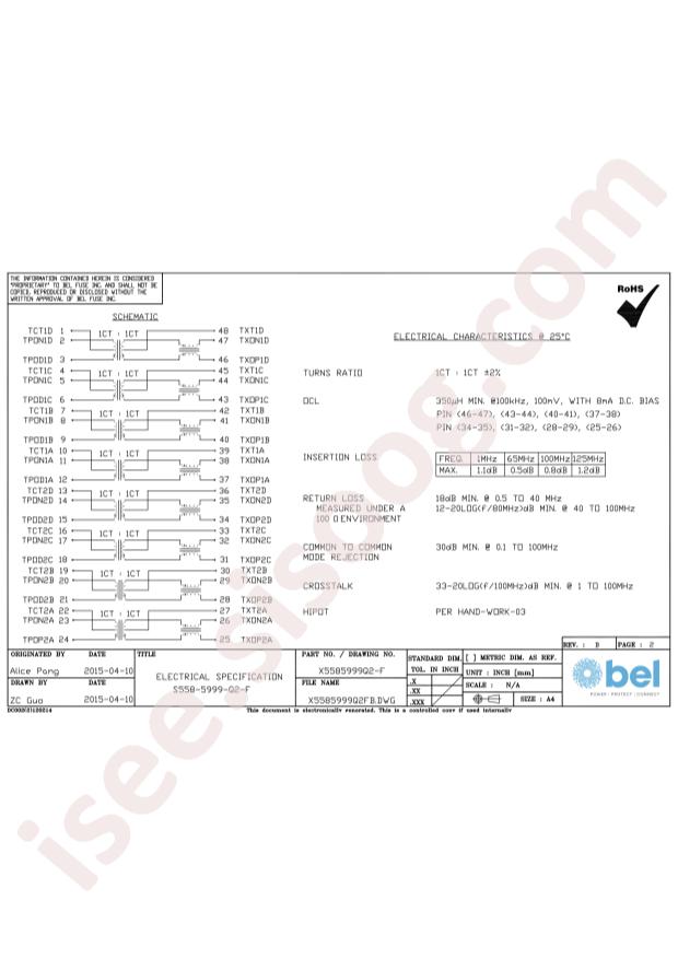 Bel Fuse S558-5999-Q2-F
