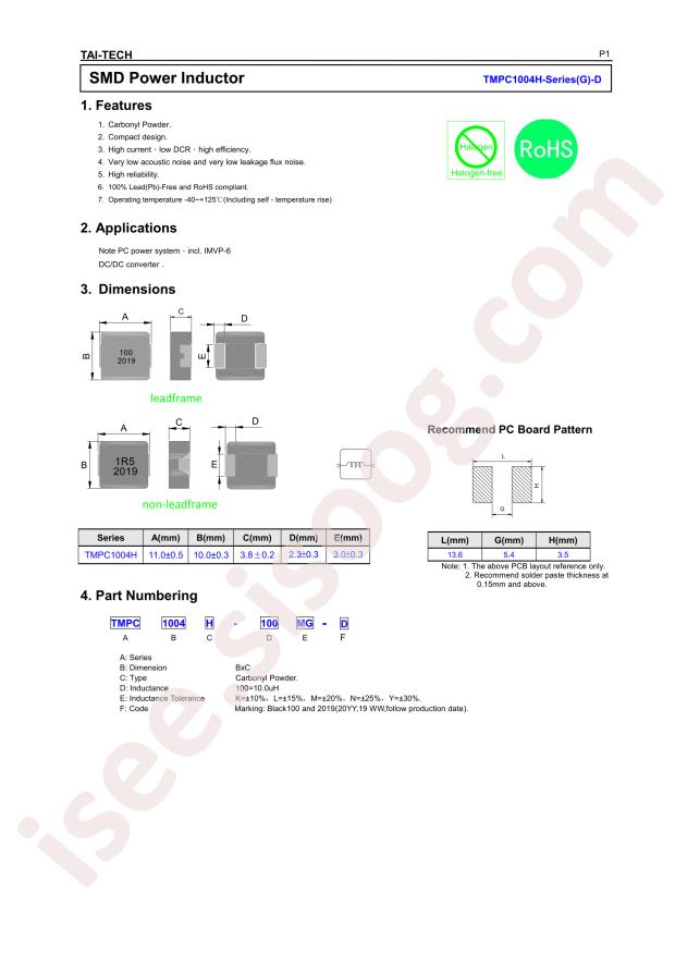 TAI-TECH TMPC1004H-2R2MG-D