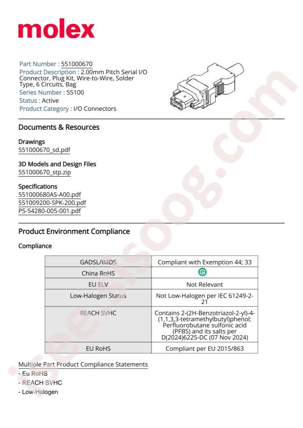 MOLEX 551000670