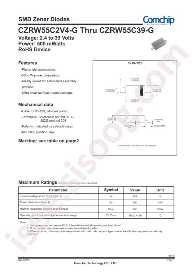 Comchip CZRW55C4V3-G