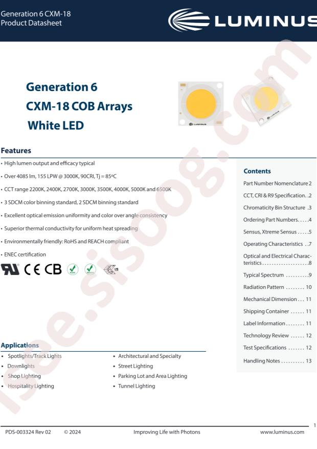 Luminus Devices CXM-18-27-90-36-TC62-F7-2