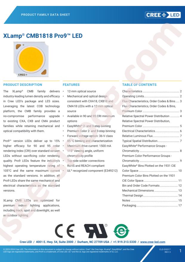 CREE LED CMB1818-R096-00PN0Z0A30H