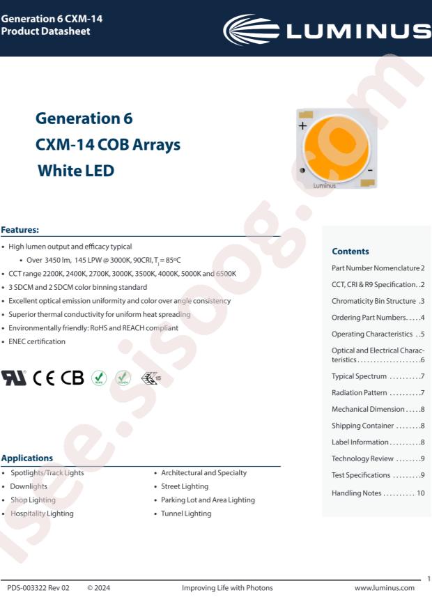Luminus Devices CXM-14-30-80-36-TC60-F7-3