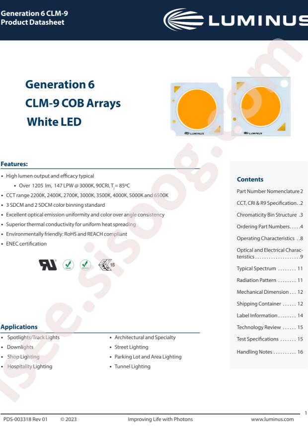Luminus Devices CLM-9-50-95-36-TA60-F7-2