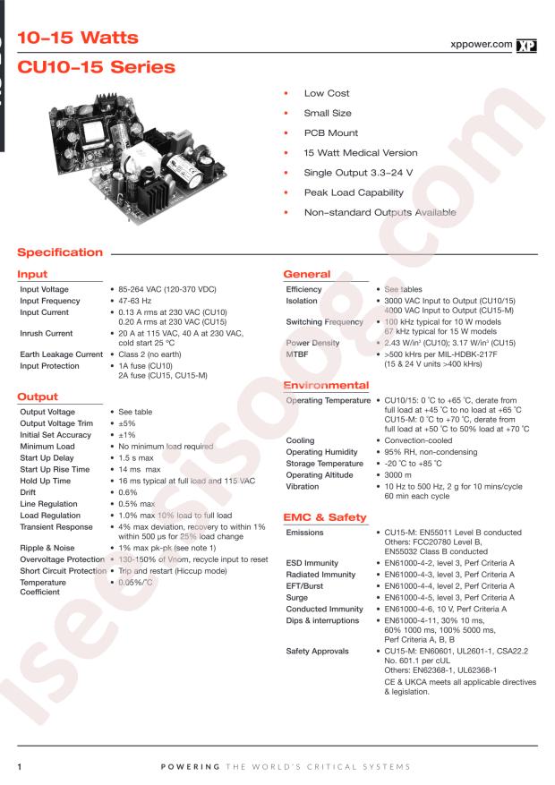 XP Power CU15-12