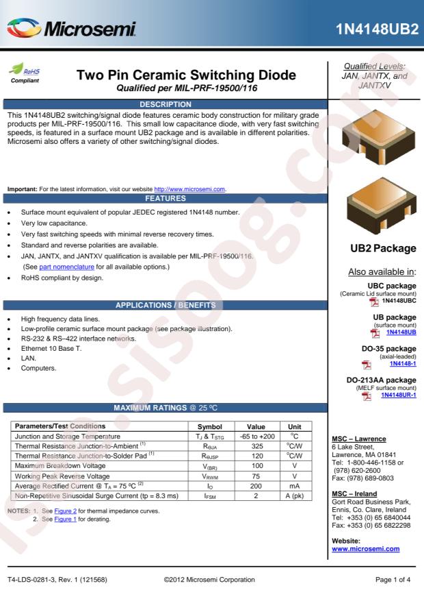 MICROCHIP 1N4148UB2R