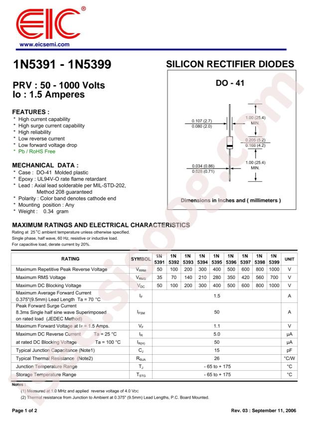 EIC 1N5393T/R