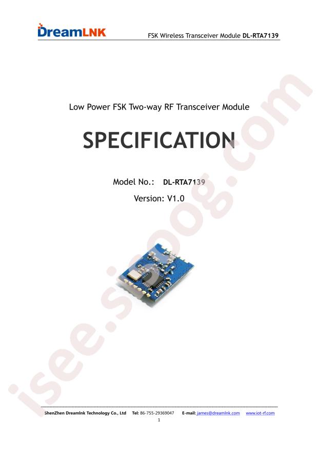 DreamLNK DL-RTA7139-433M