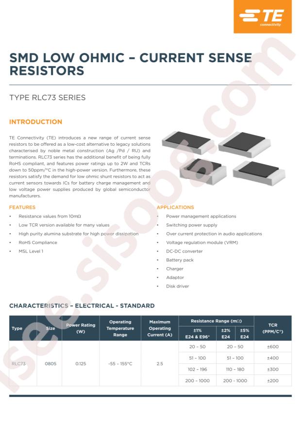 TE Connectivity RLC73PD2ER21FTD