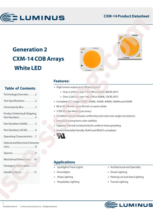 Luminus Devices CXM-14-27-80-36-AC10-F3-3