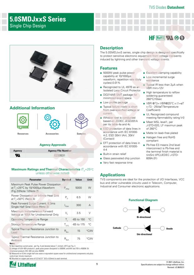 Littelfuse 5.0SMDJ51CAS