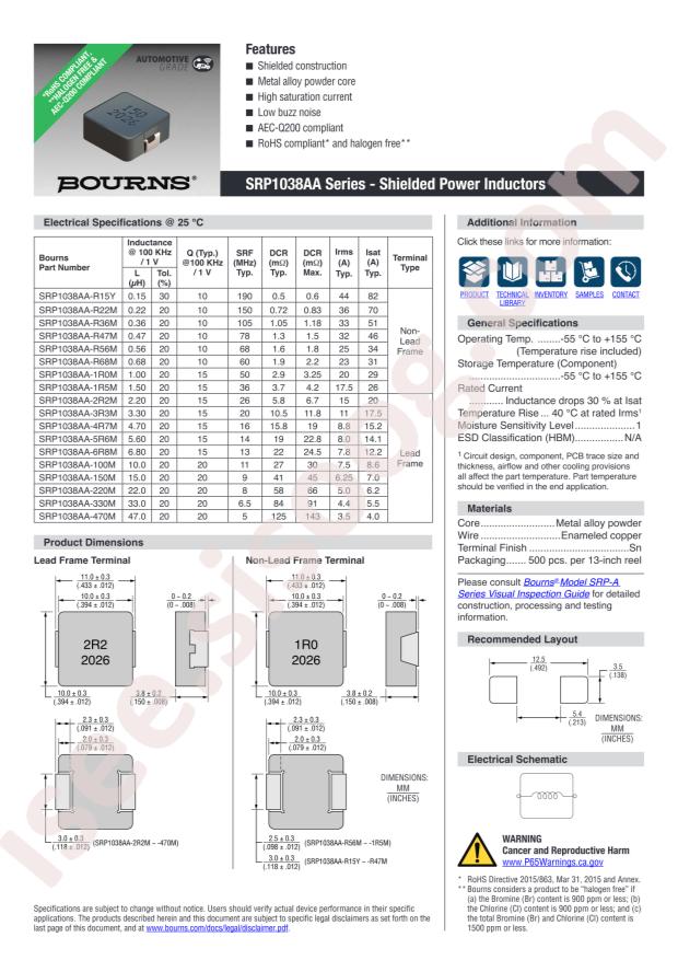 BOURNS SRP1038AA-R36M