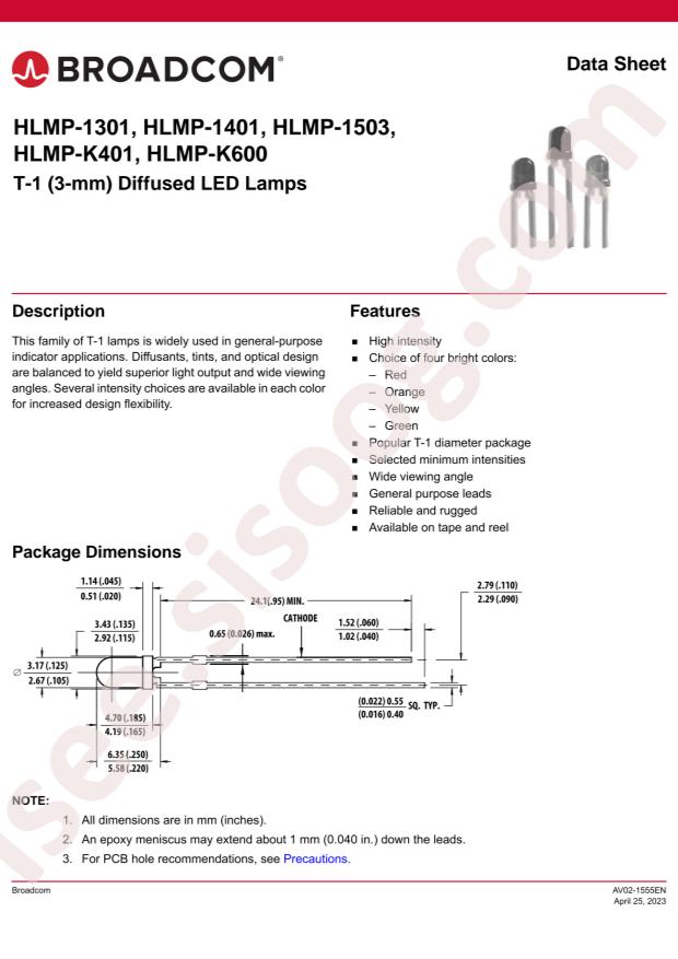 Broadcom HLMP-1401-EF000