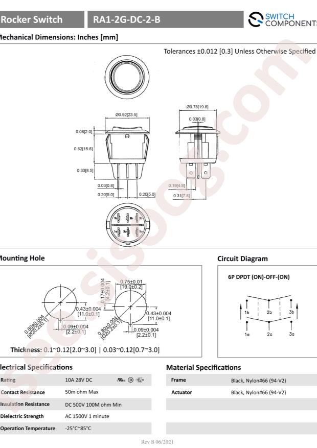 Switch Components RA1-2G-DC-2-B