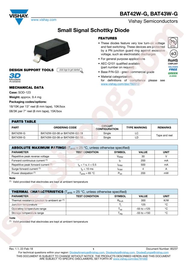VISHAY BAT42W-G3-18