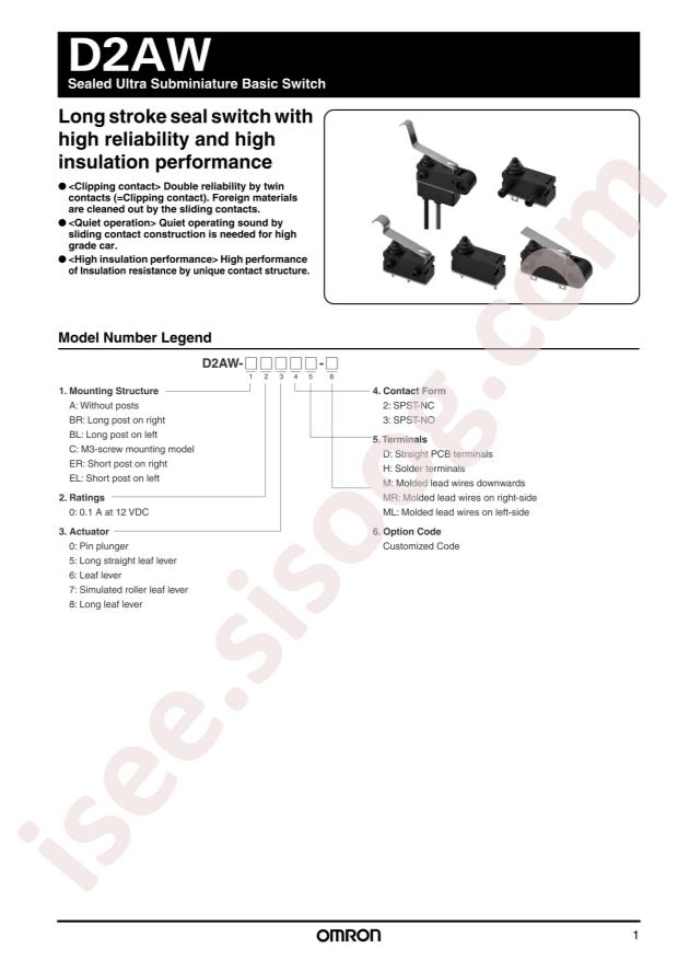 OMRON D2AW-EL002D R