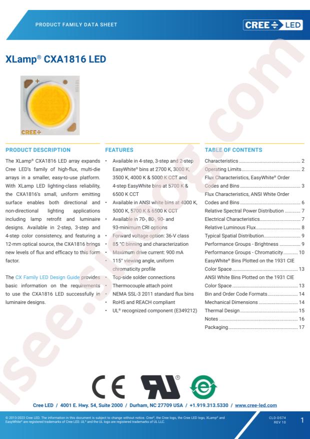 CREE LED CXA1816-0000-000N00P235F